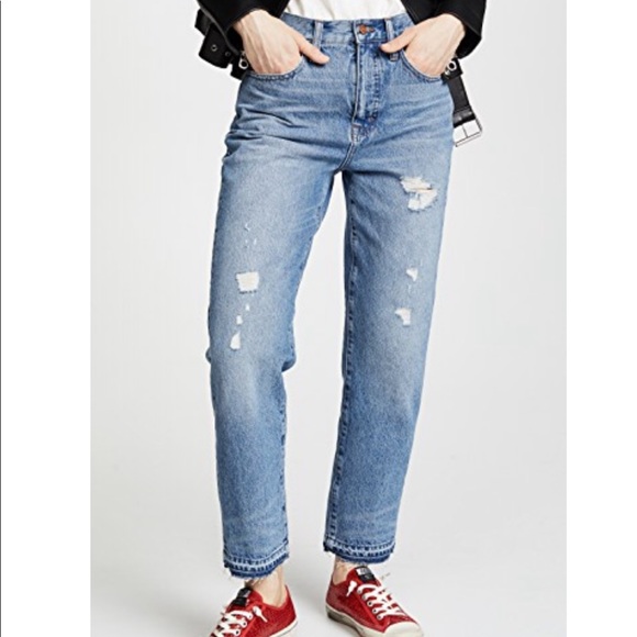 Madewell Denim - Madewell Destroyed Classic Straight Jeans Madewell Denim - Madewell Destroyed Classic Straight Jeans
